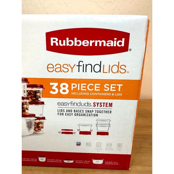 Rubbermaid 38 piece Easy Find Lids 2 Vented Red - Picture 3 of 8